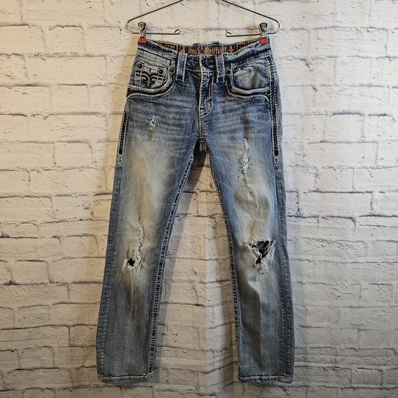 Rock Revival Other - Rock Revival Florian Distressed Straight Jeans - Men's 28 (27x29.5 Actual)